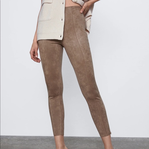 FAUX SUEDE ZARA PANTS/LEGGINGS - Picture 1 of 9